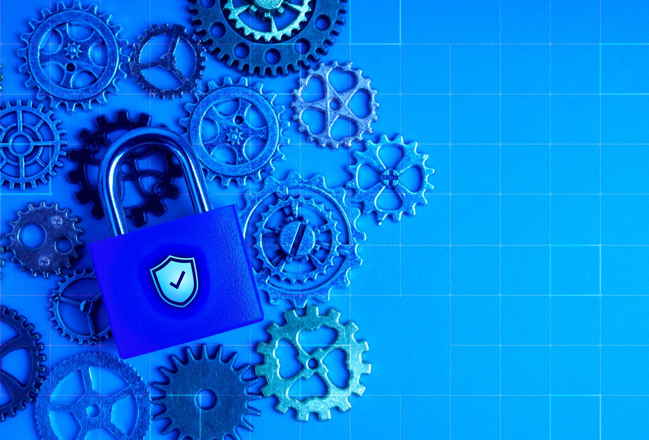 Digital cybersecurity concept with secure network architecture